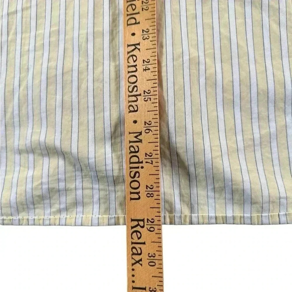 Tommy Hilfiger Men's M Yellow Striped 80's 2 Ply Cotton Long Sleeve Shirt - Picture 11 of 11